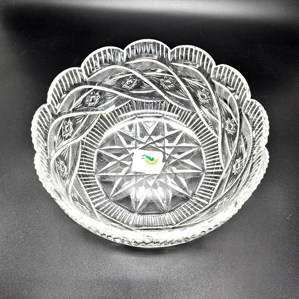 Waterford Crystal Apprentice Glass Bowl Scalloped Edge 8" Vintage Design JJ3818